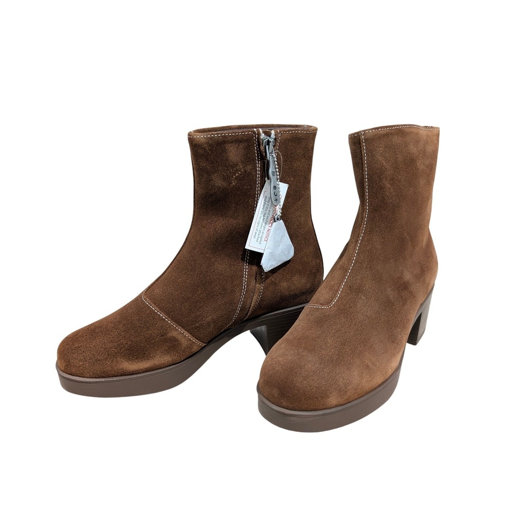 Lazo Siren Goldstone Brown Suede Platform Ankle Boots 7.5 NEW Fall Boho
